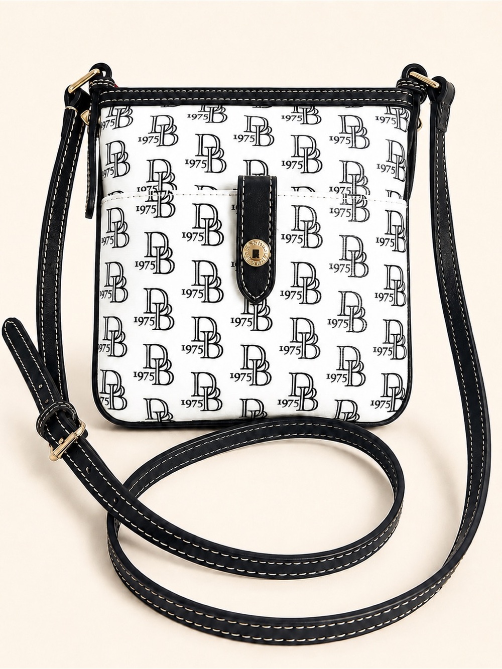 Dooney & Bourke 1975 Monogram Letter Carrier Crossbody Bag